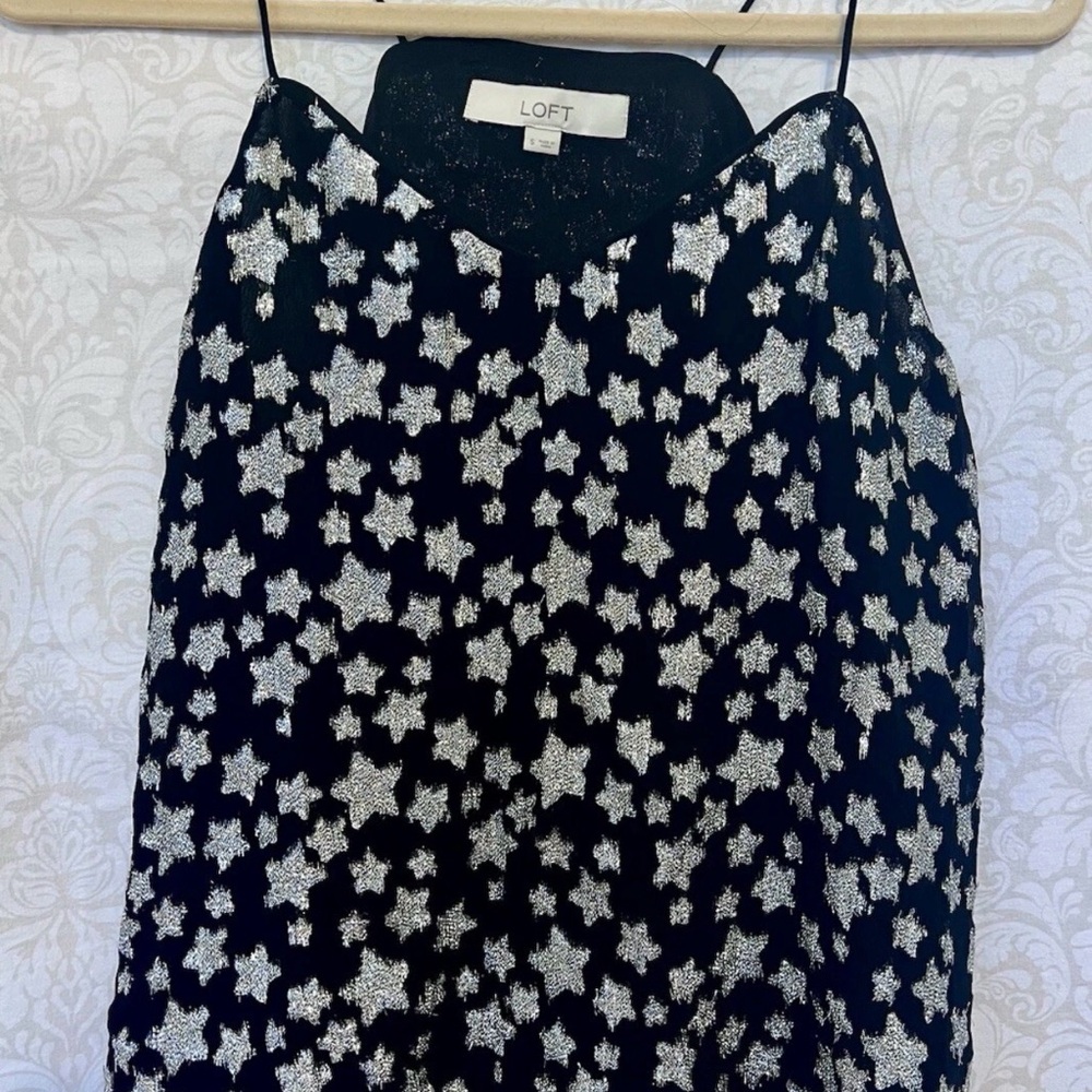 LOFT Black and Silver Starry shirt